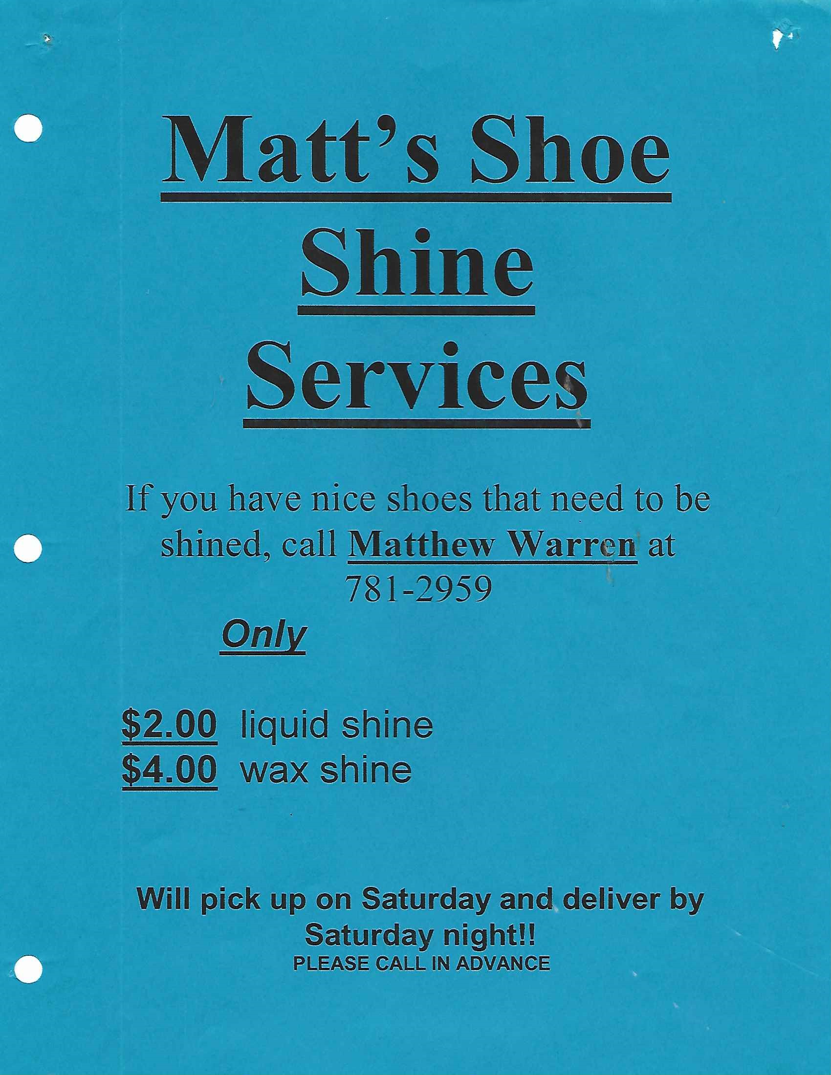 Matt’s Shoeshining Service