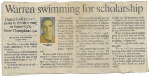 Warren Swimming for Scholarship
