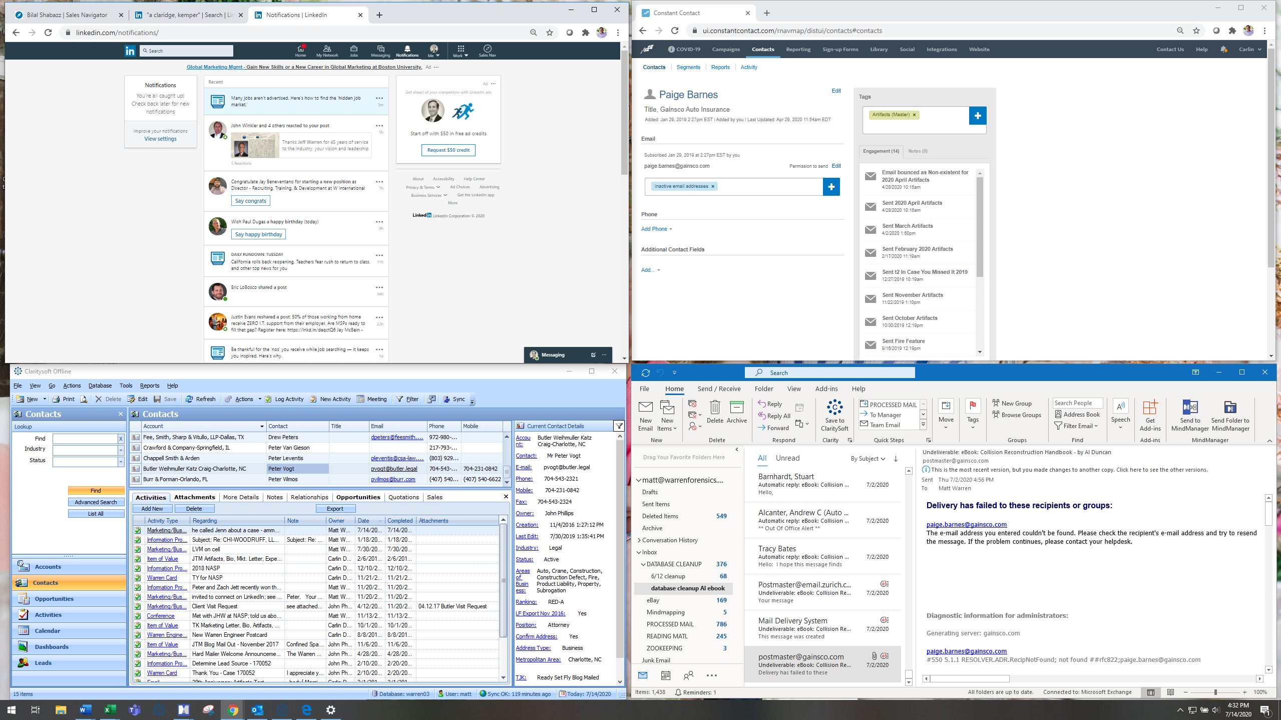 When Updating Databases, follow these steps