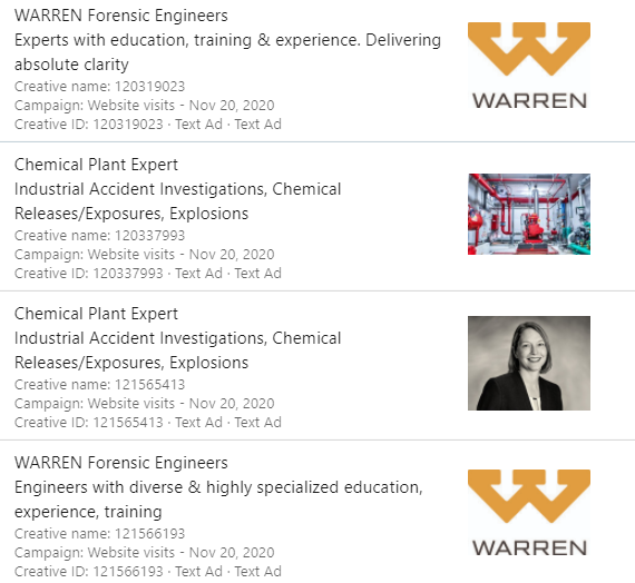 Day 1 of LinkedIn Ads for Warren