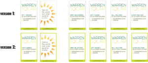 Warren Solar Business Cards for Printer