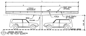 Solar Parking Canopy Design – Full Cantilever Tee