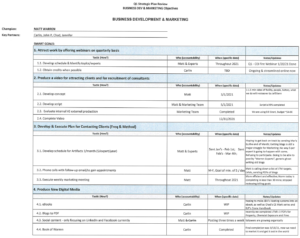 Business Development & Marketing Strategic Planning 2021