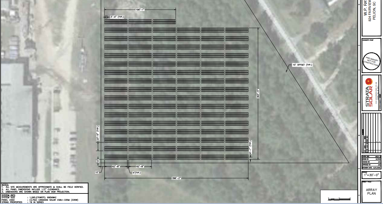 WPRawl’s Megawatt (1.24 DC kW) Solar Farm Proposal