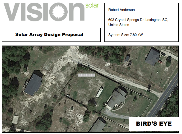 Robert Anderson Solar Proposal – Ground Mount 7.8kW with 100% offset
