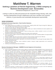 Applied today for Patrick Engineering’s Business Development Lead for Renewables