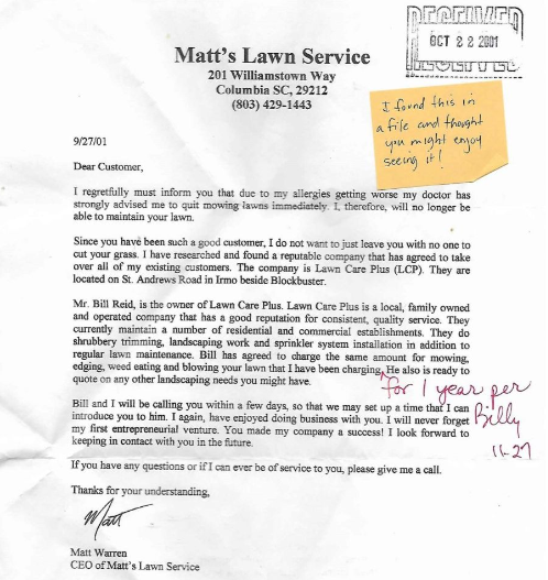 Matt’s Lawn Service Story